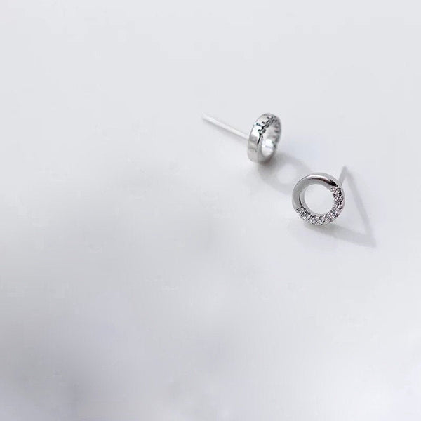 Dainty Open Circle Crystal Paved Studs