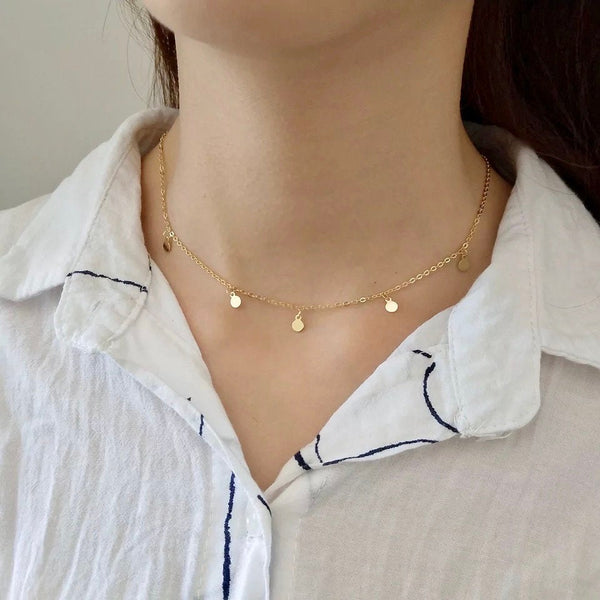 Dainty Disc Sequin Necklace