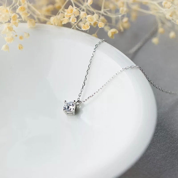 Dainty Solitaire Crystal Necklace