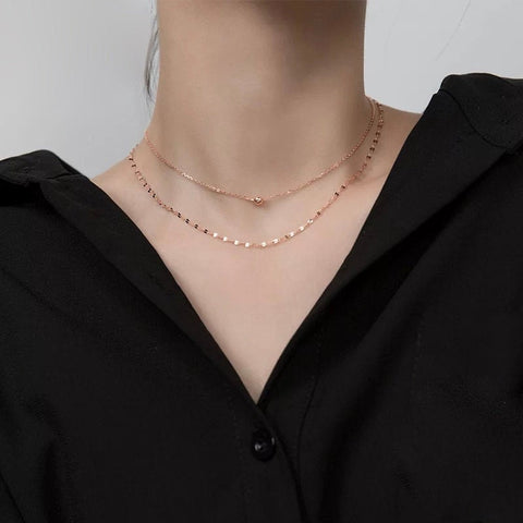 Layered Dainty Bead Necklace