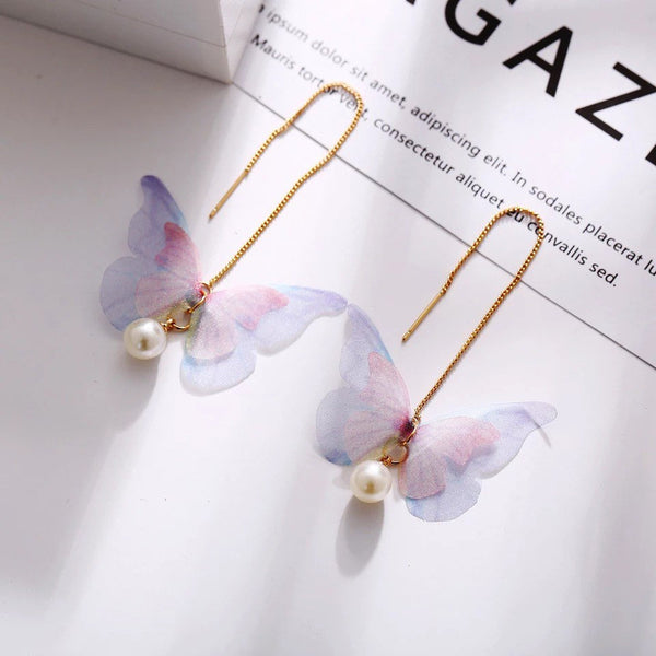 Threader Butterfly Earrings