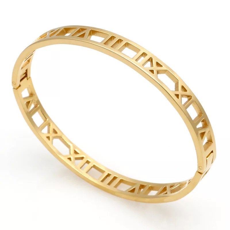 Roman Numerals Bangle Bracelet