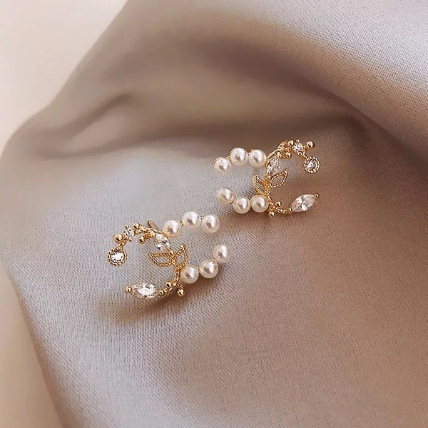 Pearls And Flowers Earrings