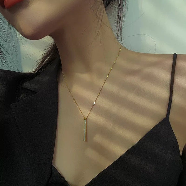 Marble Gold Bar Necklace