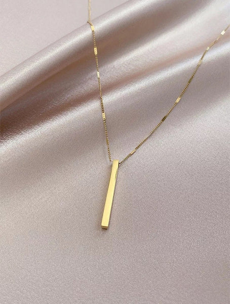 Marble Gold Bar Necklace