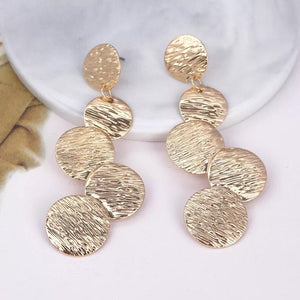 Statement Stacked Discs Dangle Earrings