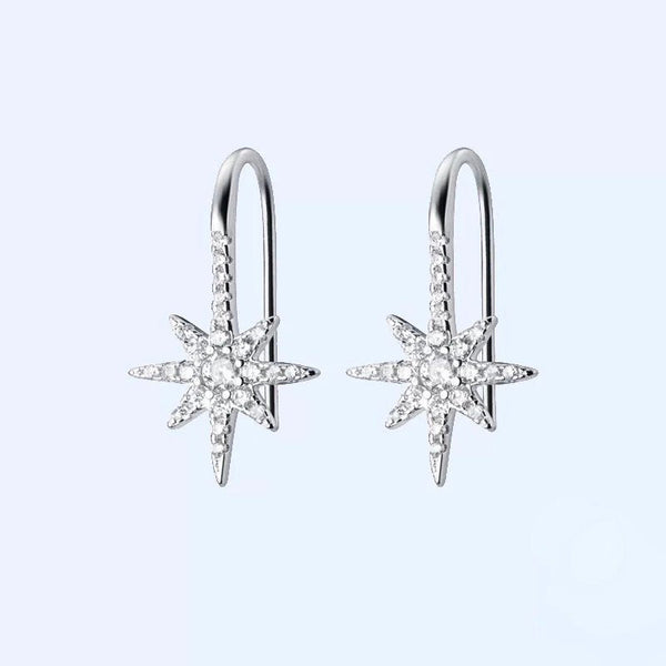 Crystal Starburst Threader Earrings