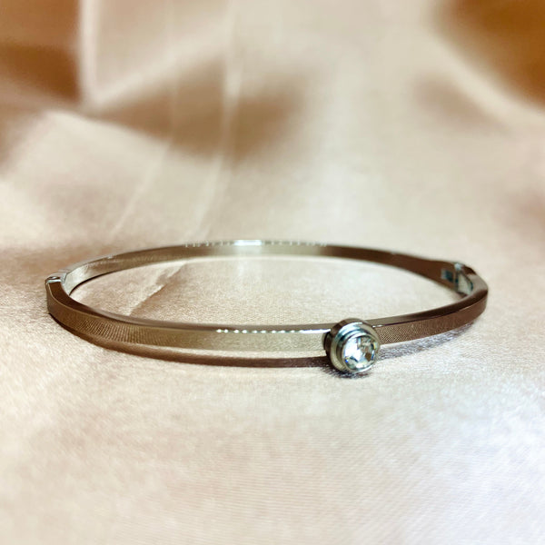 Crystal Solitaire Bangle Bracelet