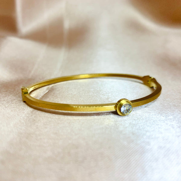 Crystal Solitaire Bangle Bracelet