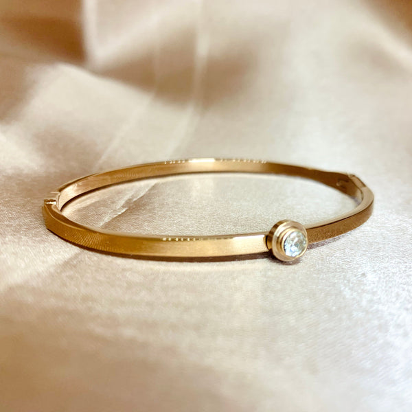 Crystal Solitaire Bangle Bracelet