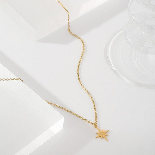 Gold North Star Pendant Necklace