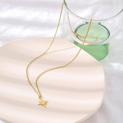 Gold North Star Pendant Necklace