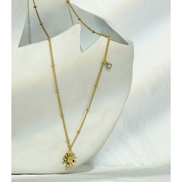 Gold Sunflower Necklace