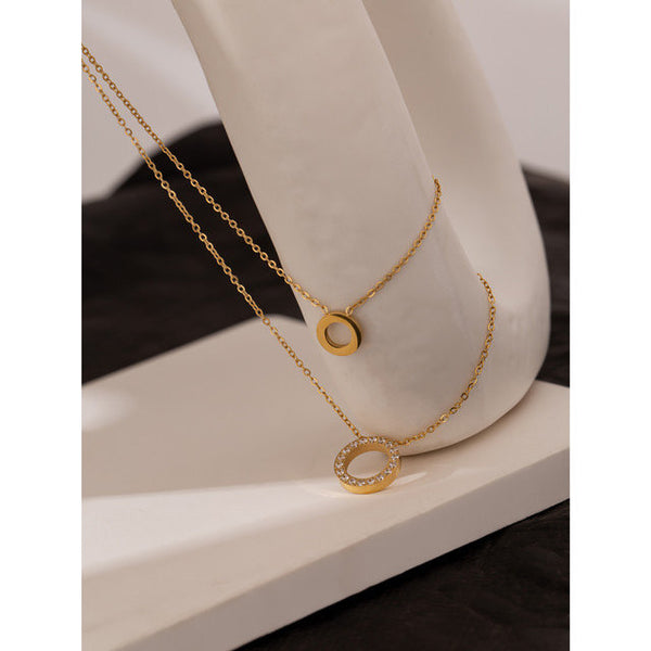 Layered Infinity Circle Pendant Necklace