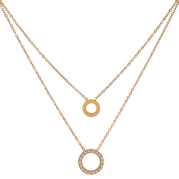 Layered Infinity Circle Pendant Necklace