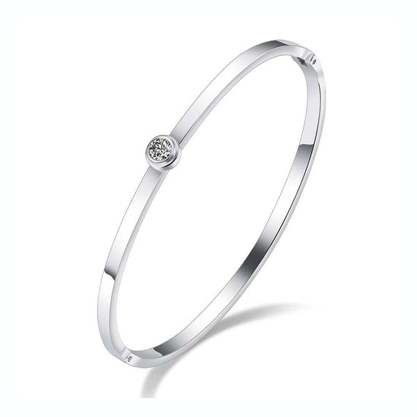 Crystal Solitaire Bangle Bracelet