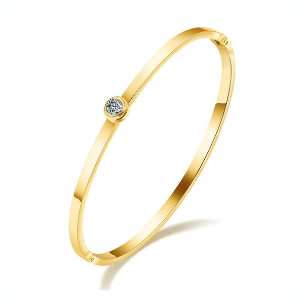 Crystal Solitaire Bangle Bracelet