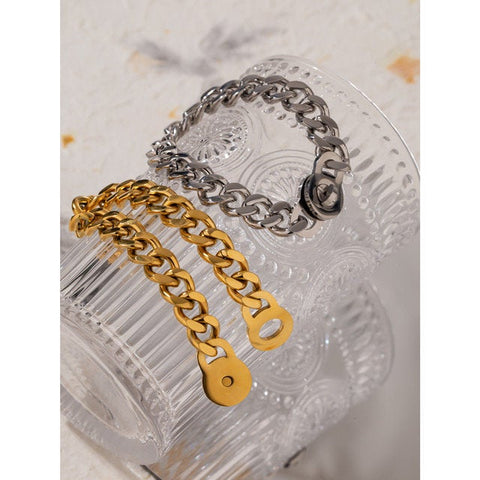 Curb Chain Turn Clasp Chunky Bracelet