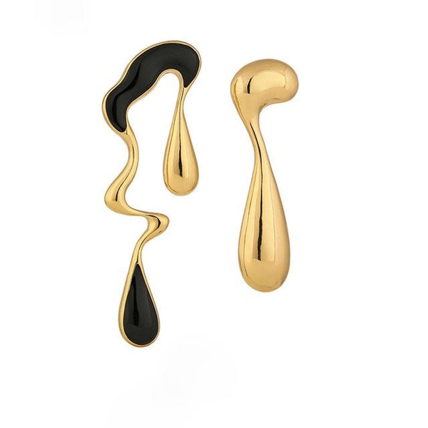 Mismatched Dripping Teardrop Earrings