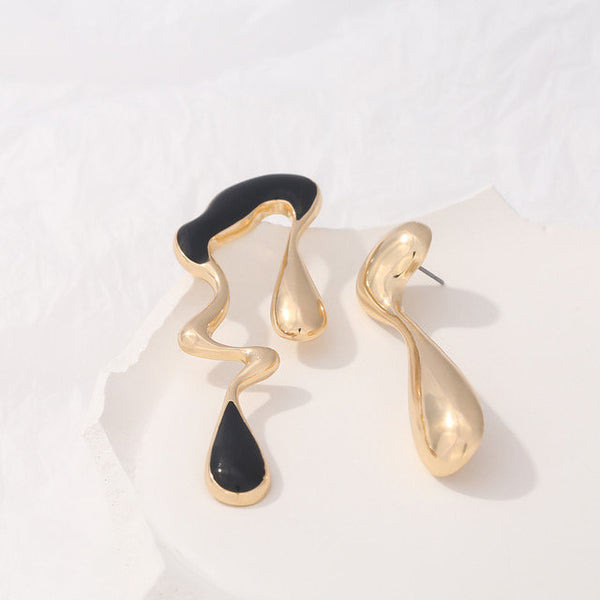 Mismatched Dripping Teardrop Earrings