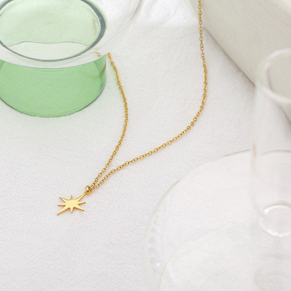 Gold North Star Pendant Necklace