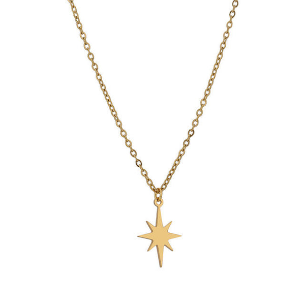 Gold North Star Pendant Necklace