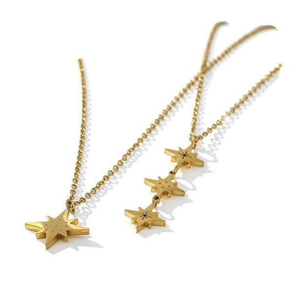 Layered North Star Pendant Necklace