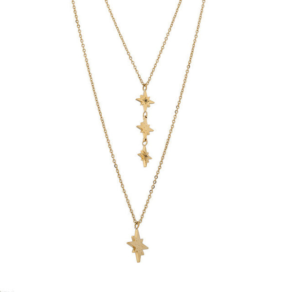 Layered North Star Pendant Necklace