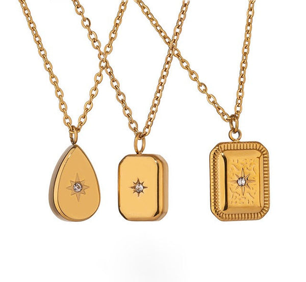 Gold North Star Pendant Necklaces