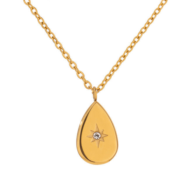 Gold North Star Pendant Necklaces