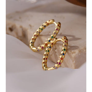 Oval Colorful Twisted Hoops