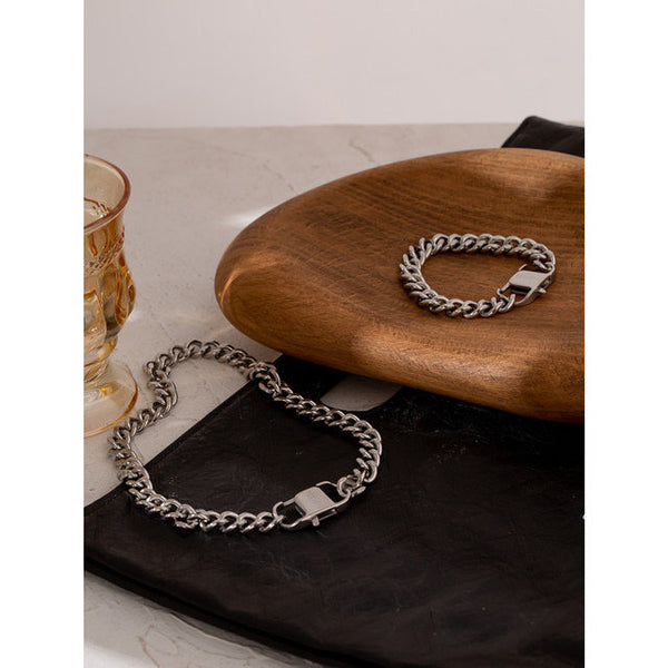 Lobster Claw Chunky Link Chain Necklace & Bracelet Set