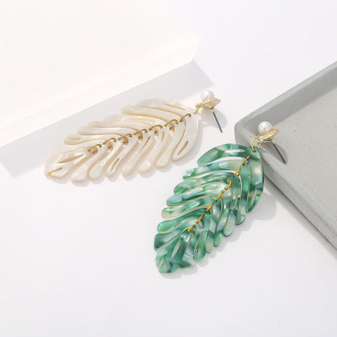 Palm Leaf Dangle Earrings