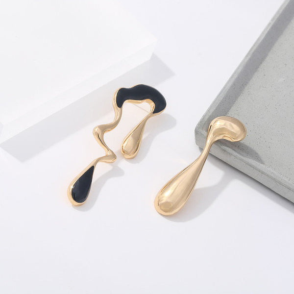 Mismatched Dripping Teardrop Earrings