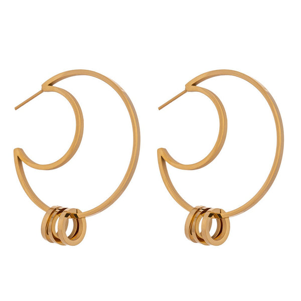 Moon Hoop Earrings