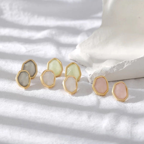 Small Asymmetric Resin Gemstone Studs