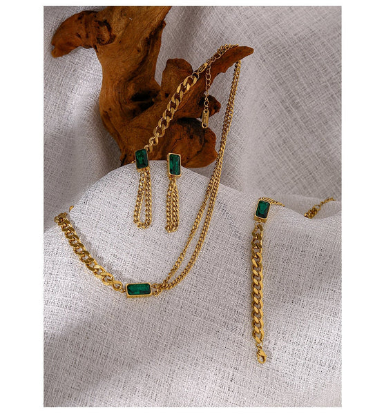 Green Emerald Jewelry Set