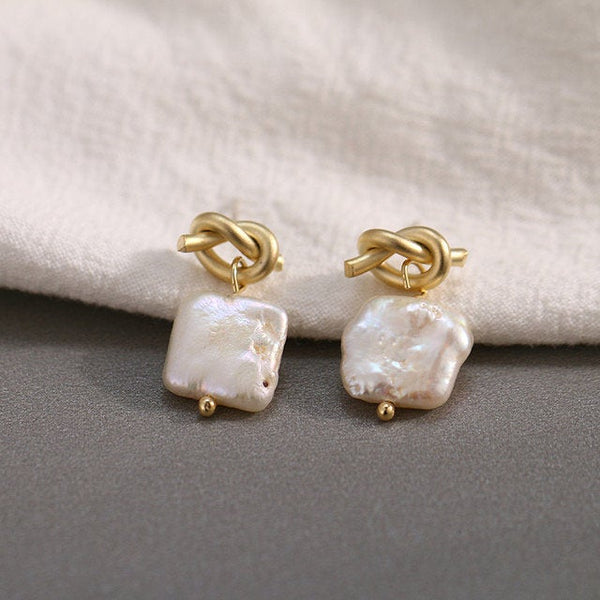 Sailors Love Knot Pearl Earrings