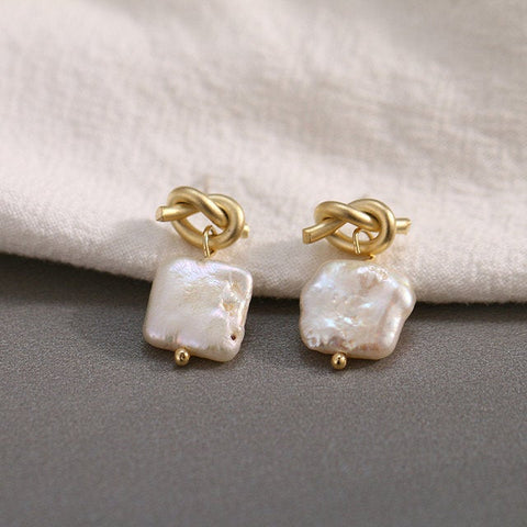 Sailors Love Knot Pearl Earrings