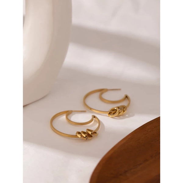 Moon Hoop Earrings