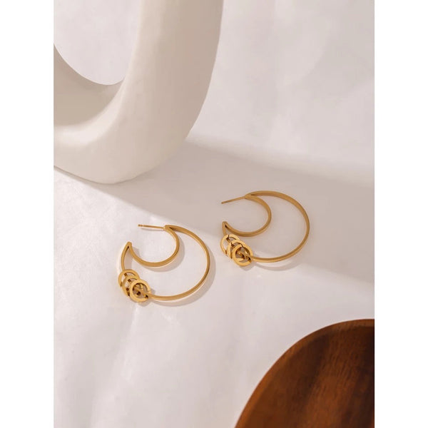 Moon Hoop Earrings