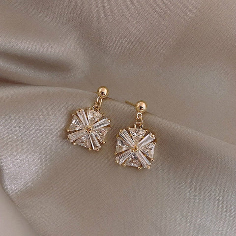 Classic Crystal Square Dangle Earrings