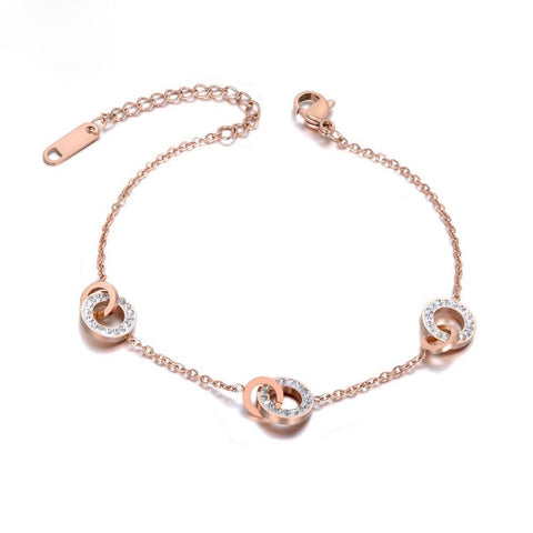 Interlocking Rings Charm Bracelet