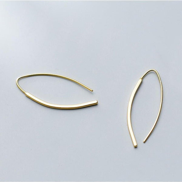 Sleek Bar Threader Hoop Earrings