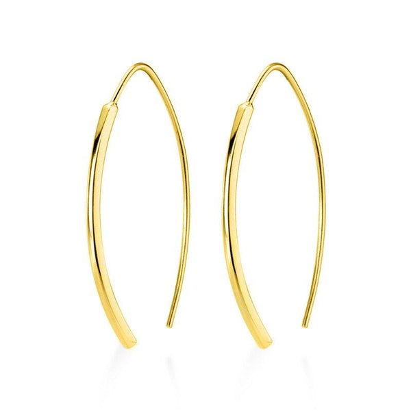 Sleek Bar Threader Hoop Earrings