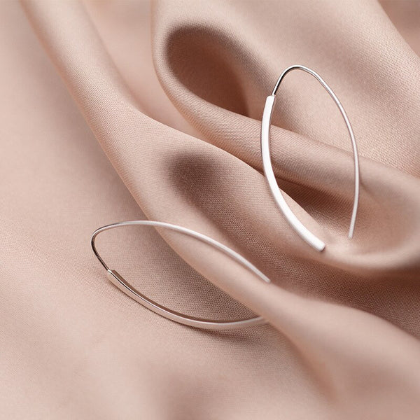 Sleek Bar Threader Hoop Earrings