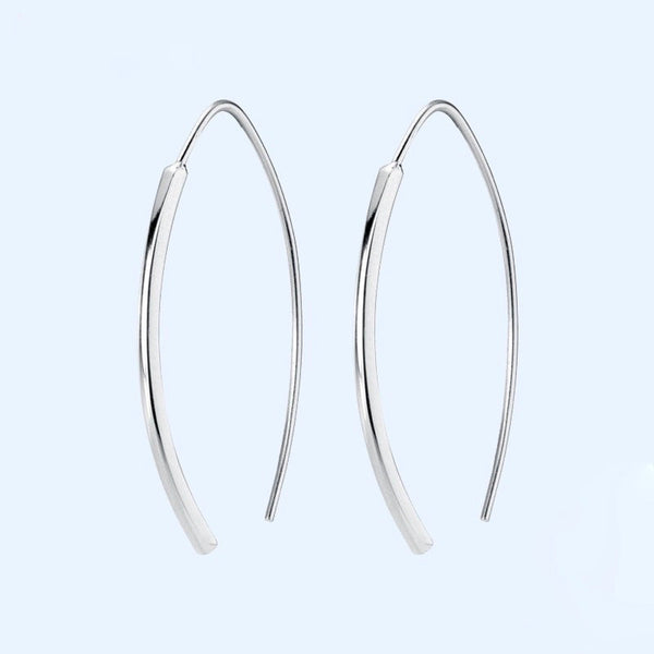 Sleek Bar Threader Hoop Earrings