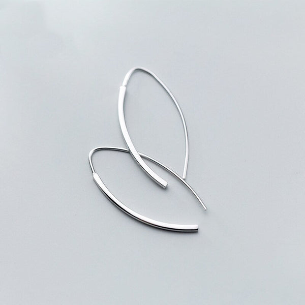 Sleek Bar Threader Hoop Earrings