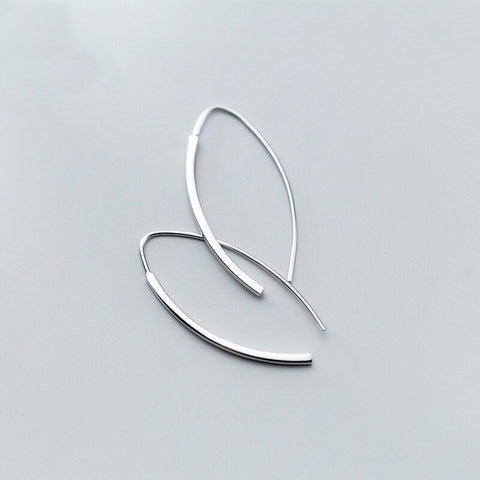 Sleek Bar Threader Hoop Earrings