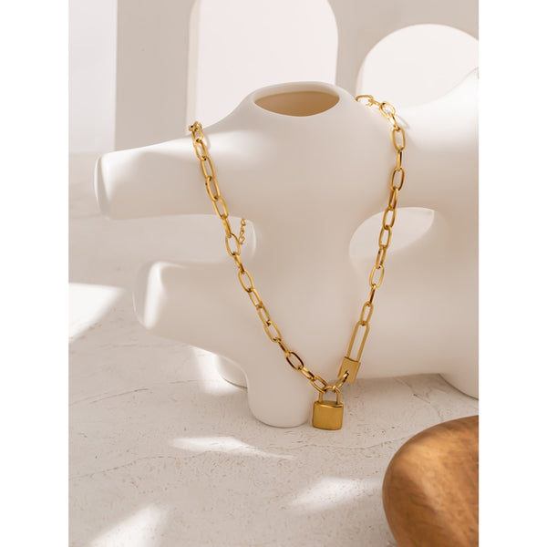 Padlock Chain Link Necklace